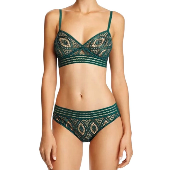 else Women's 36A Green Baroque Triangle Lace Underwire Bra - Picture 1 of 7